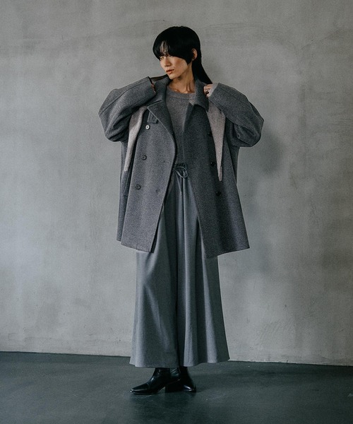 LEPSIM（レプシィム）の「ウーリーダブルミドルコート　498550（その他アウター・レディース・カーキブラウン/ブラック/トップグレー・FREE）」の19枚目の写真