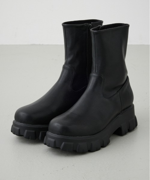 moussy ショートブーツ 美品】MOUSSY 厚底 ショートブーツ 24cm MOUSSY