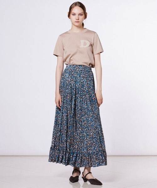 DOUBLE STANDARD CLOTHING(ダブルスタンダードクロージング)の「フラワープリントシフォンスカート(スカート・レディース・ブルー・38/36)」の2枚目の写真