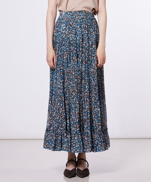 DOUBLE STANDARD CLOTHING(ダブルスタンダードクロージング)の「フラワープリントシフォンスカート(スカート・レディース・ブルー・38/36)」の3枚目の写真