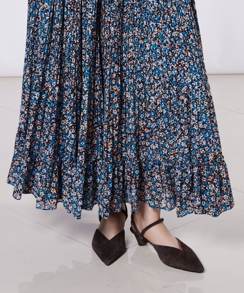 DOUBLE STANDARD CLOTHING(ダブルスタンダードクロージング)の「フラワープリントシフォンスカート(スカート・レディース・ブルー・38/36)」の9枚目の写真