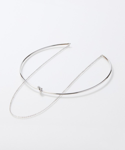 Phoebe（フィービィー）の「ノットラインレイヤードチョーカー/ネックレス/ネックカフ/36cm（チョーカー・レディース・シルバー/イエローゴールド・FREE）」の8枚目の写真