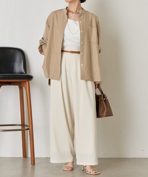 Jena espace merveilleux(ジェナ エスパスメルヴェイユ)の「ピーチスキンバックタックシャツ(シャツ/ブラウス・レディース・ブラック/ベージュ/ライトグレー・FREE)」の21枚目の写真