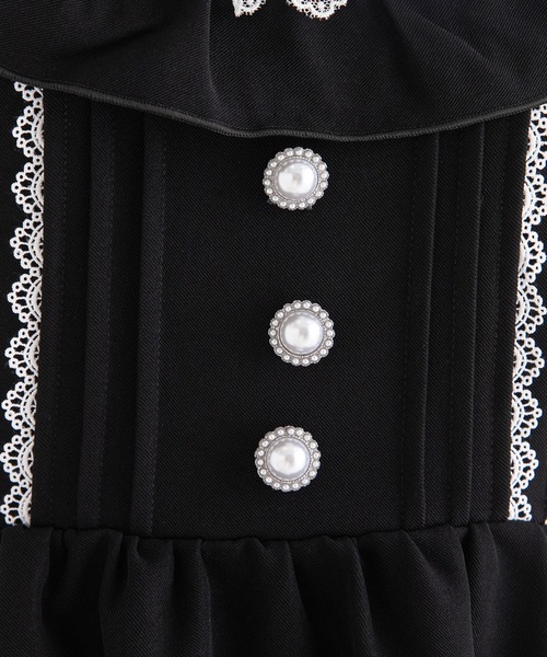 フリルたっぷりはしごレースリボンジャンスカ（ジャンパースカート