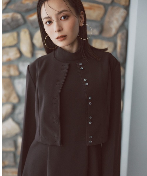 カットジョーゼットミニワンピース（ワンピース）｜anuans（ア