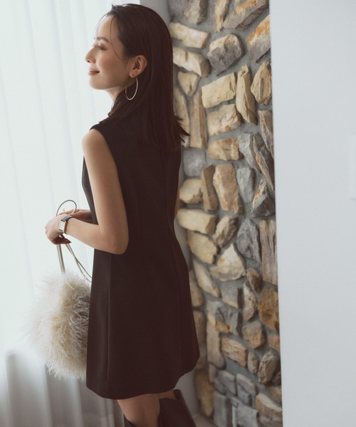 カットジョーゼットミニワンピース（ワンピース）｜anuans（ア