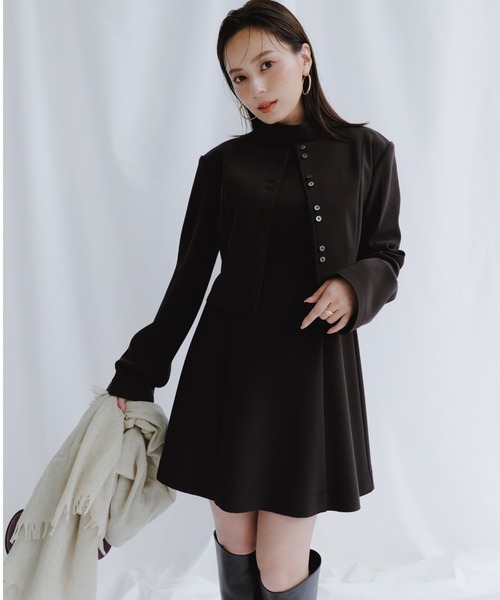 【新品未使用】anuansカットジョーゼットミニワンピース カットジョーゼットミニワンピース（ワンピース）｜anuans（ア