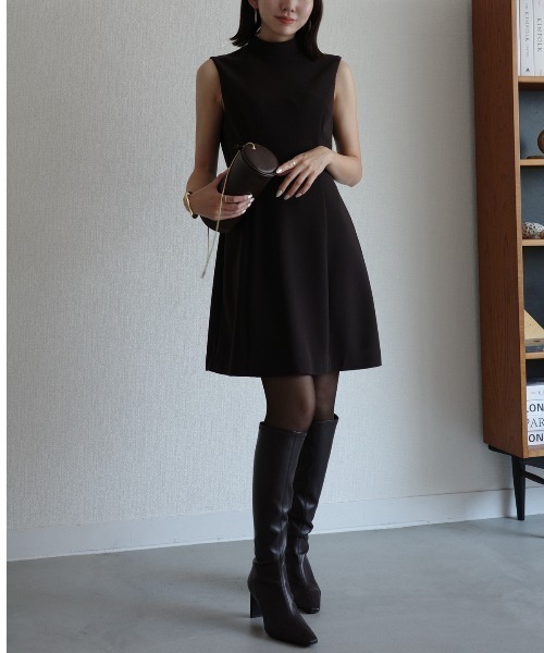 カットジョーゼットミニワンピース（ワンピース）｜anuans（ア