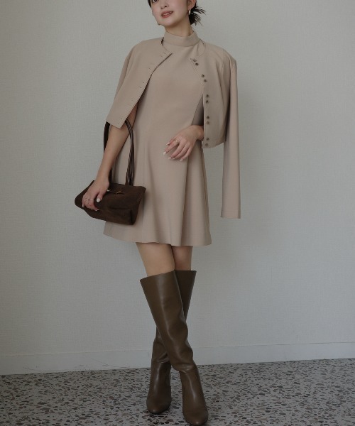 anuans カットジョーゼットミニワンピース カットジョーゼットミニワンピース