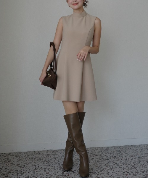 カットジョーゼットミニワンピース（ワンピース）｜anuans（ア