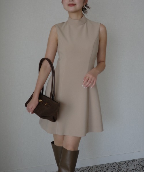 カットジョーゼットミニワンピース（ワンピース）｜anuans（ア