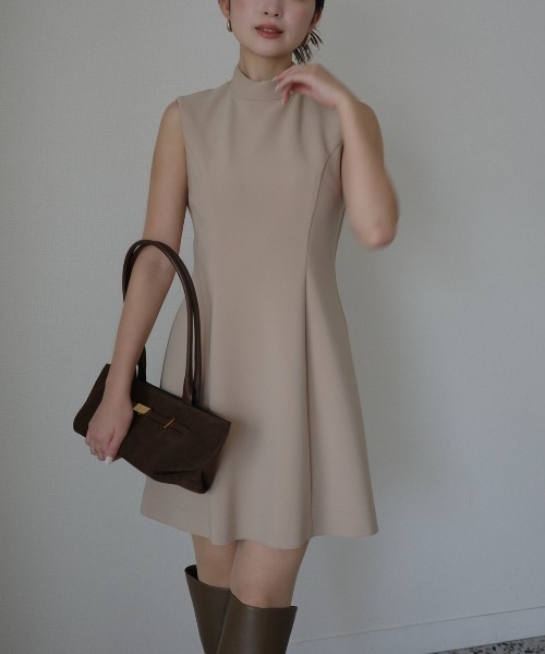 カットジョーゼットミニワンピース（ワンピース）｜anuans（ア