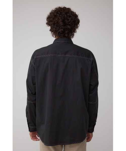 AZUL by moussy(アズールバイマウジー)の「配色ステッチ長袖シャツ(シャツ/ブラウス・メンズ・ベージュ/ライトグレー/ブラック・MEDIUM/LARGE)」の9枚目の写真