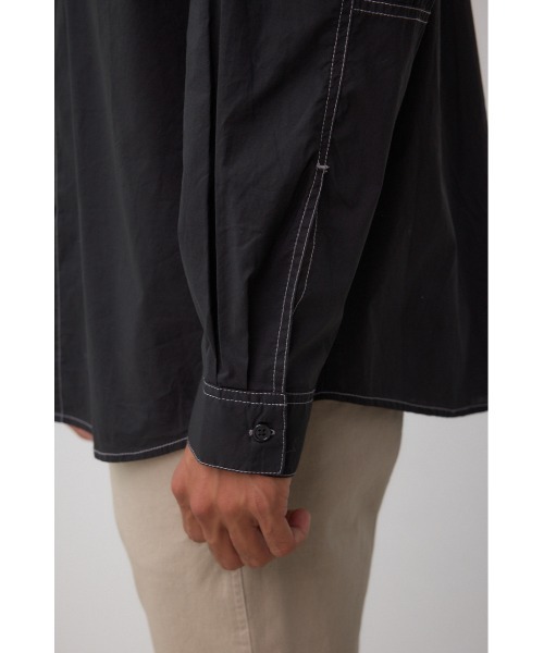 AZUL by moussy(アズールバイマウジー)の「配色ステッチ長袖シャツ(シャツ/ブラウス・メンズ・ベージュ/ライトグレー/ブラック・MEDIUM/LARGE)」の12枚目の写真