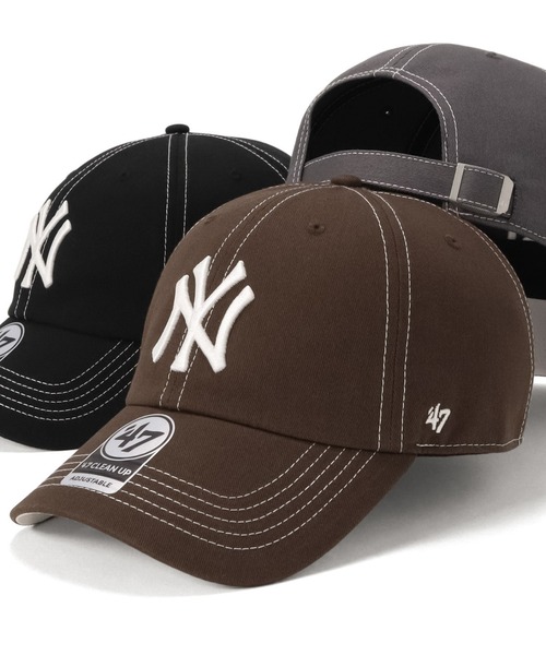 '47（フォーティーセブン）の「’47BRANDフォーティーセブン キャップ クリーンナップ NYニューヨークヤンキース（キャップ・メンズ・ブラック/グレー/ブラウン・FREE）」の2枚目の写真