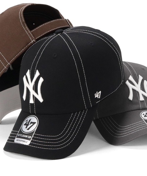'47（フォーティーセブン）の「’47BRANDフォーティーセブン キャップ クリーンナップ NYニューヨークヤンキース（キャップ・メンズ・ブラック/グレー/ブラウン・FREE）」の3枚目の写真