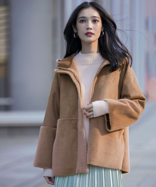ANY SIS(エニィスィス)の「Luxuryフェイクムートン コート(ムートンコート・レディース・アイボリー系/ブラウン系・X-LARGE)」の6枚目の写真