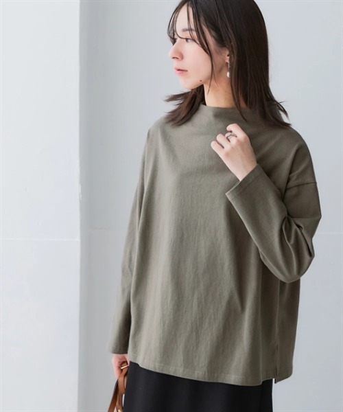 nissen(ニッセン)の「綿100%バスクボトルネックプルオーバー(UVカット)<大きいサイズ有>(Tシャツ/カットソー・レディース・オフホワイト/ブラック/ホワイト×ブラック/ネイビー×ホワイト/カーキ・S~M/L~LL)」の15枚目の写真