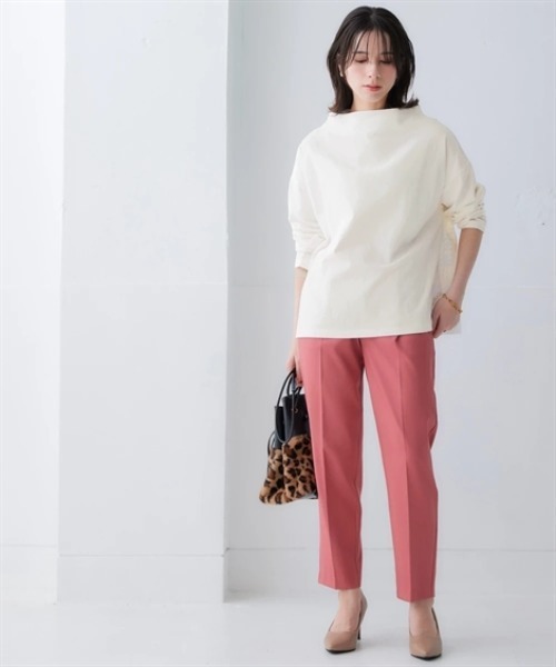nissen(ニッセン)の「綿100%バスクボトルネックプルオーバー(UVカット)<大きいサイズ有>(Tシャツ/カットソー・レディース・オフホワイト/ブラック/ホワイト×ブラック/ネイビー×ホワイト/カーキ・S~M/L~LL)」の10枚目の写真