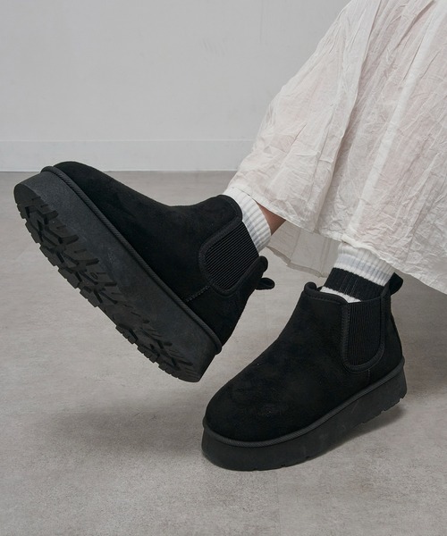 セール】【MEI】SUEDE LIKE SIDE GORE BOOTS / スエードライク