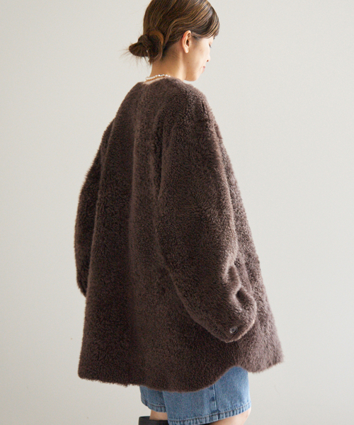 IENA(イエナ)の「Maison IENAムートンコート(ムートンコート・レディース・ブラウン・FREE)」の5枚目の写真