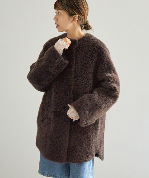 IENA(イエナ)の「Maison IENAムートンコート(ムートンコート・レディース・ブラウン・FREE)」の9枚目の写真