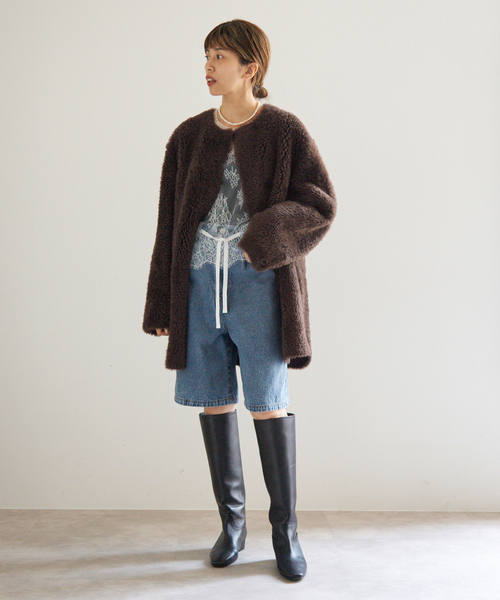 IENA(イエナ)の「Maison IENAムートンコート(ムートンコート・レディース・ブラウン・FREE)」の13枚目の写真