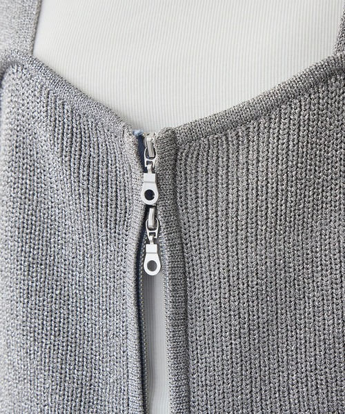 anyfee（エニフィー）の「【anyfee/大きいサイズ】フロントWジップラメニットビスチェ（ニット/セーター・レディース・グレー/ブラック・LL/3L/4L/5L）」の18枚目の写真