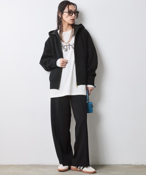CHIC STYLE(シックスタイル)の「リラックスパンツ<大きいサイズ有>シックスタイル(スラックス・レディース・ブラック/パープル・M/L/LL/3L/4L/5L)」の3枚目の写真