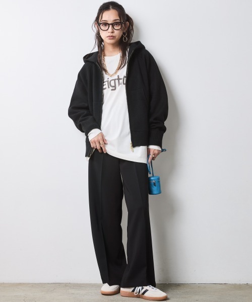 CHIC STYLE(シックスタイル)の「リラックスパンツ<大きいサイズ有>シックスタイル(スラックス・レディース・ブラック/パープル・M/L/LL/3L/4L/5L)」の4枚目の写真