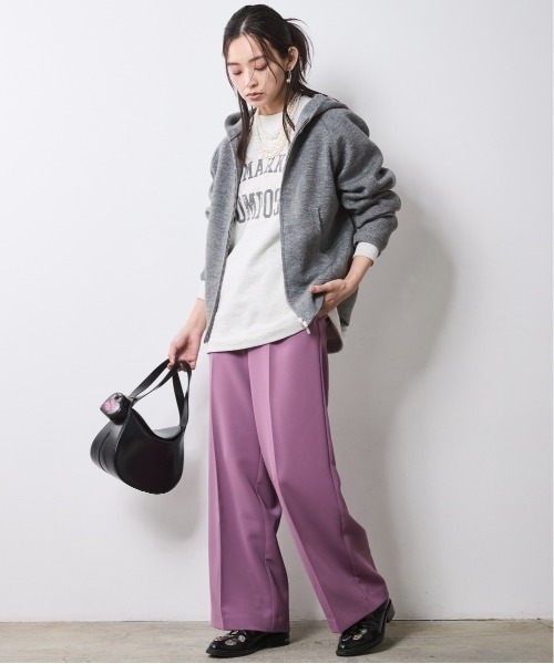 CHIC STYLE(シックスタイル)の「リラックスパンツ<大きいサイズ有>シックスタイル(スラックス・レディース・ブラック/パープル・M/L/LL/3L/4L/5L)」の8枚目の写真