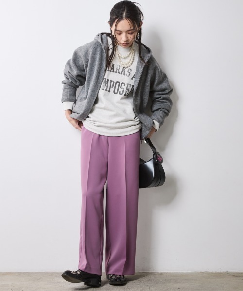 CHIC STYLE(シックスタイル)の「リラックスパンツ<大きいサイズ有>シックスタイル(スラックス・レディース・ブラック/パープル・M/L/LL/3L/4L/5L)」の10枚目の写真