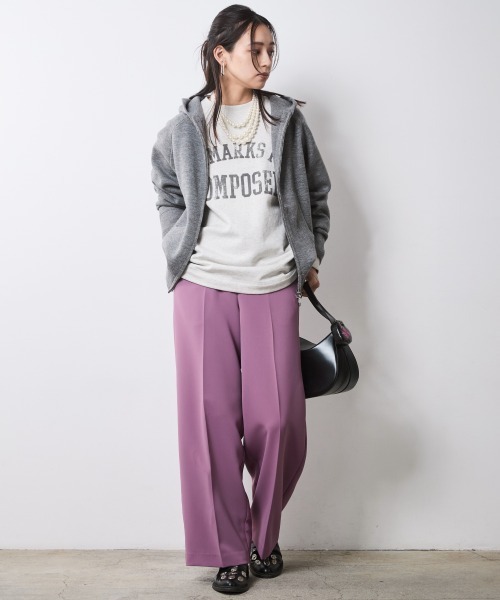 CHIC STYLE(シックスタイル)の「リラックスパンツ<大きいサイズ有>シックスタイル(スラックス・レディース・ブラック/パープル・M/L/LL/3L/4L/5L)」の11枚目の写真