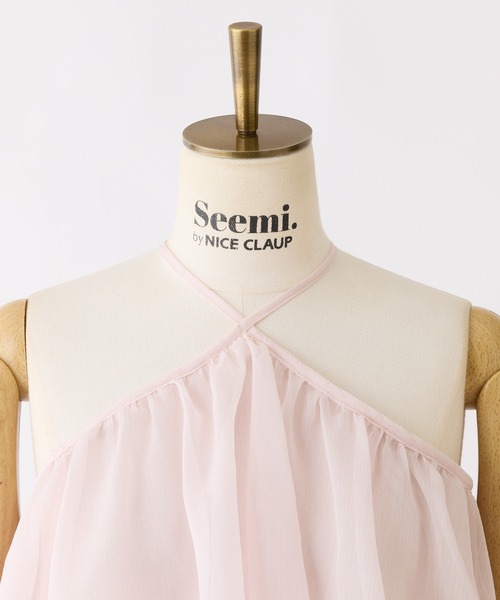 Seemi. byNICECLAUP（ シーミーバイナイスクラップ）の「【Seemi.】ホルターネックティアードワンピース（ワンピース・レディース・アイボリー/ブラック/ピンク・FREE）」の6枚目の写真