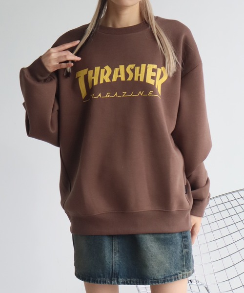 THRASHER（スラッシャー）の「【THRASHER/スラッシャー】裏起毛 アソート カスレクラックプリント クルーネック スウェット トレーナー（スウェット・メンズ・ブラック/ブラウン/アイボリー/ワイン/ブラック系/ブラック系1/グレー系/グレー系1/ブラウン系/アイボリー系/アイボリー系1/アッシュグレー・M/L/XL）」の8枚目の写真