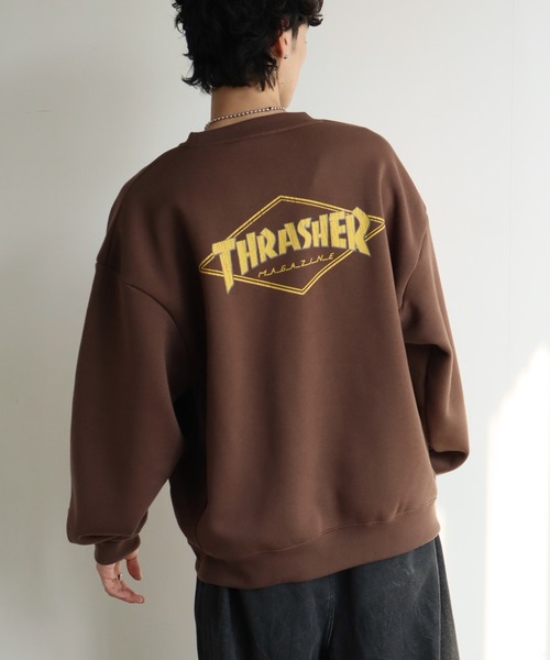 THRASHER（スラッシャー）の「【THRASHER/スラッシャー】裏起毛 アソート カスレクラックプリント クルーネック スウェット トレーナー（スウェット・メンズ・ブラック/ブラウン/アイボリー/ワイン/ブラック系/ブラック系1/グレー系/グレー系1/ブラウン系/アイボリー系/アイボリー系1/アッシュグレー・M/L/XL）」の7枚目の写真