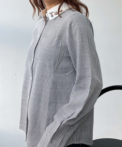 AS KNOW AS plus（アズノゥアズプラス）の「♪選んでアソートデザイン 衿刺繍ポケット付きシャツ（シャツ/ブラウス・レディース・ホワイト系/ホワイト系1/チェック・FREE）」の17枚目の写真