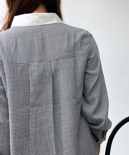 AS KNOW AS plus（アズノゥアズプラス）の「♪選んでアソートデザイン 衿刺繍ポケット付きシャツ（シャツ/ブラウス・レディース・ホワイト系/ホワイト系1/チェック・FREE）」の19枚目の写真