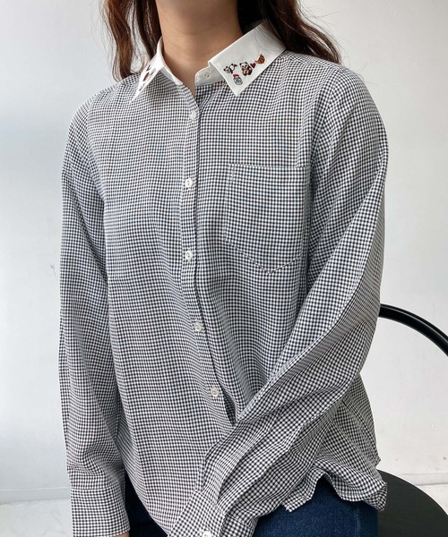 AS KNOW AS plus（アズノゥアズプラス）の「♪選んでアソートデザイン 衿刺繍ポケット付きシャツ（シャツ/ブラウス・レディース・ホワイト系/ホワイト系1/チェック・FREE）」の20枚目の写真