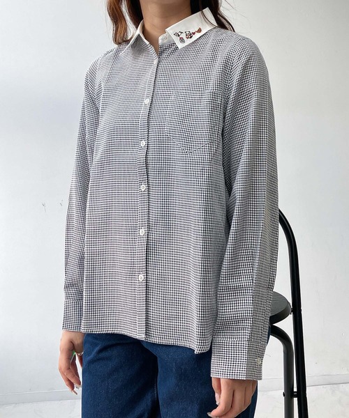 AS KNOW AS plus（アズノゥアズプラス）の「♪選んでアソートデザイン 衿刺繍ポケット付きシャツ（シャツ/ブラウス・レディース・ホワイト系/ホワイト系1/チェック・FREE）」の21枚目の写真