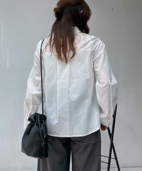 AS KNOW AS plus（アズノゥアズプラス）の「♪選んでアソートデザイン 衿刺繍ポケット付きシャツ（シャツ/ブラウス・レディース・ホワイト系/ホワイト系1/チェック・FREE）」の5枚目の写真