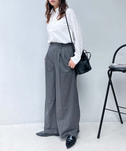 AS KNOW AS plus（アズノゥアズプラス）の「♪選んでアソートデザイン 衿刺繍ポケット付きシャツ（シャツ/ブラウス・レディース・ホワイト系/ホワイト系1/チェック・FREE）」の12枚目の写真