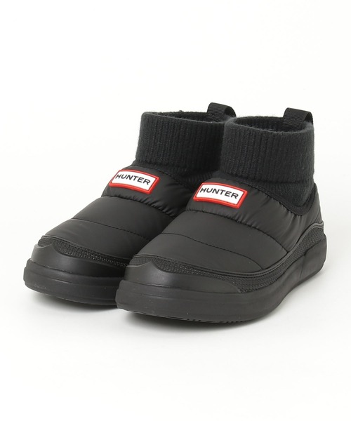 HUNTER(ハンター)の「HUNTER(ハンター) womens in/out puffer knitted cuff boot/WFS2265REN【2025年秋冬入荷モデル】(ブーツ・レディース・ブラック/ホワイト・3/4/5/6)」の1枚目の写真