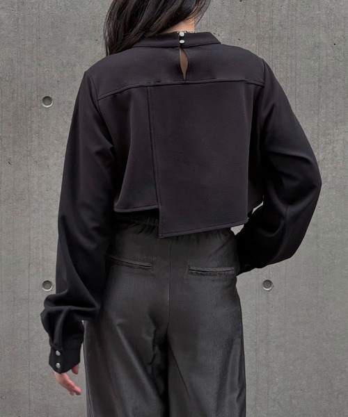 &g'aime(アンジェム)の「【&g'aime】ケープデザイントップス Cape Design Top(Tシャツ/カットソー・レディース・ブラック/ホワイト/モカ・FREE)」の4枚目の写真