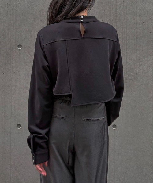 &g'aime(アンジェム)の「【&g'aime】ケープデザイントップス Cape Design Top(Tシャツ/カットソー・レディース・ブラック/ホワイト/モカ・FREE)」の5枚目の写真