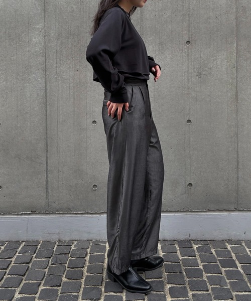 &g'aime(アンジェム)の「【&g'aime】ケープデザイントップス Cape Design Top(Tシャツ/カットソー・レディース・ブラック/ホワイト/モカ・FREE)」の7枚目の写真