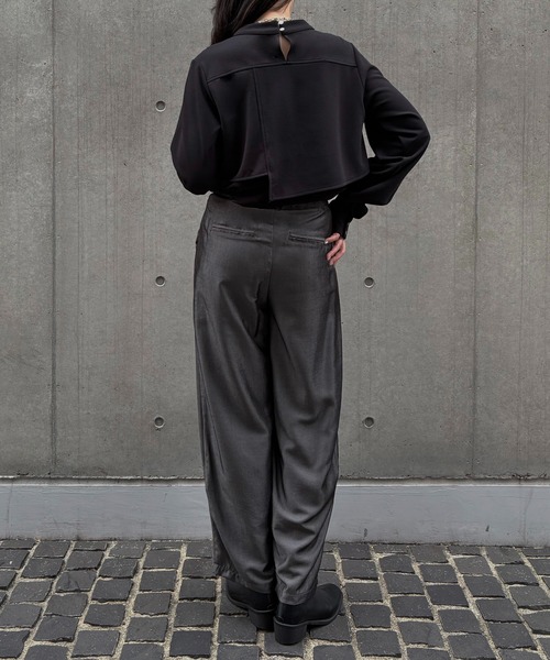 &g'aime(アンジェム)の「【&g'aime】ケープデザイントップス Cape Design Top(Tシャツ/カットソー・レディース・ブラック/ホワイト/モカ・FREE)」の8枚目の写真