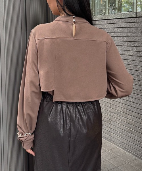 &g'aime(アンジェム)の「【&g'aime】ケープデザイントップス Cape Design Top(Tシャツ/カットソー・レディース・ブラック/ホワイト/モカ・FREE)」の15枚目の写真