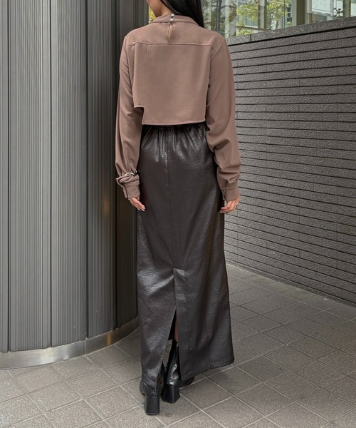 &g'aime(アンジェム)の「【&g'aime】ケープデザイントップス Cape Design Top(Tシャツ/カットソー・レディース・ブラック/ホワイト/モカ・FREE)」の13枚目の写真