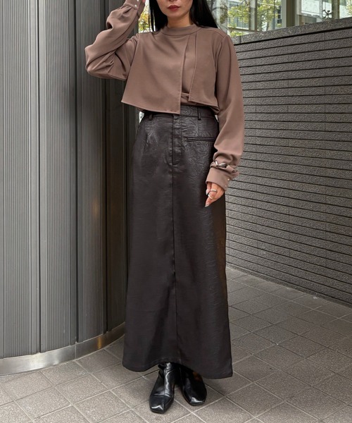 &g'aime(アンジェム)の「【&g'aime】ケープデザイントップス Cape Design Top(Tシャツ/カットソー・レディース・ブラック/ホワイト/モカ・FREE)」の17枚目の写真